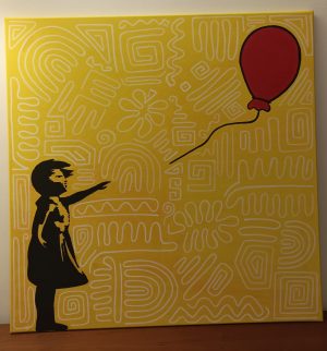 Omaggio a Banksy - Bambina col palloncino